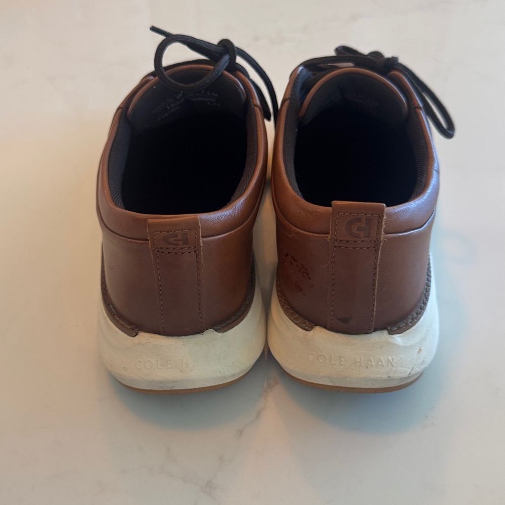 Cole Haan Tan Leather Sneakers with Black Laces - Picture 3 of 7